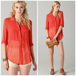 Free People Best Of Both Worlds Button Up Blouse